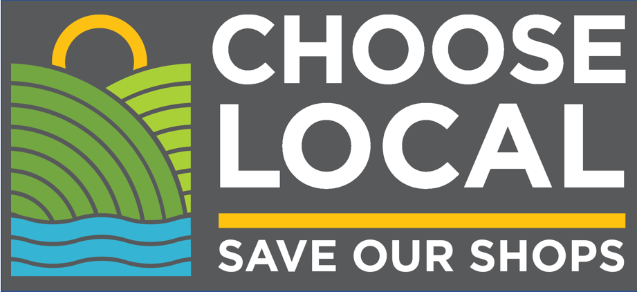 Logo for Choose Local initiative with tagline "Save our shops"